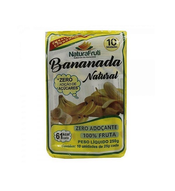 Bananada sem açúcar 250g - com 10 Unidades