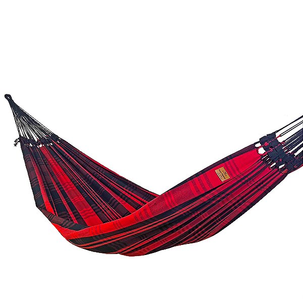Rede de dormir e descanso Super Tijubana Preto e Vermelho.