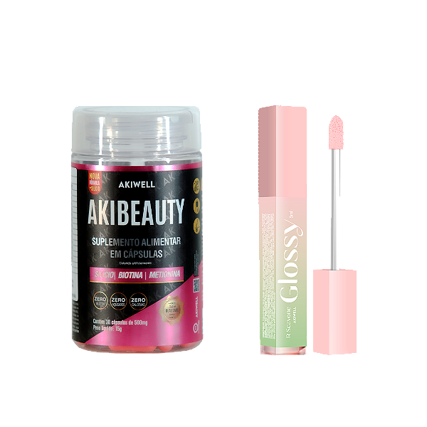 Kit Essência da Beleza: Akibeauty + Glossy Gloss Labial