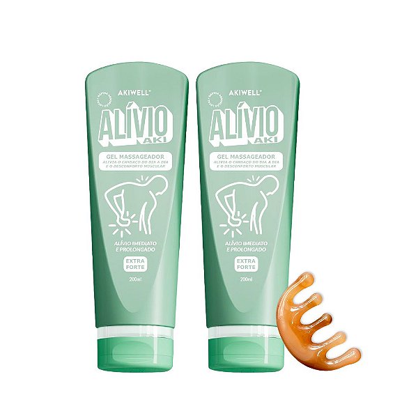 2 Alívio Aki - Gel Massageador para Tensão e Cansaço Muscular + Massageador Meridiano Brinde