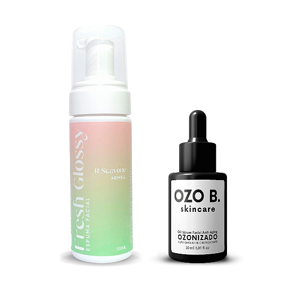 Kit Especial Bia @biazinhalps: Sérum Ozo Be + Espuma Facial Fresh Glossy