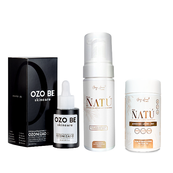Kit Pele Bonita 01 Pele Natú + 01 Espuma Pele Natú + 01 Sérum Ozo Be