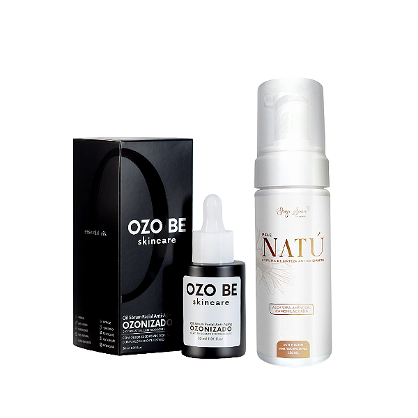 Kit Skincare em 2 Passos - 01 Espuma Facial Pele Natú 150ml + 01 Sérum Facial Ozo Be 30ml