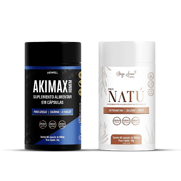 Kit Beleza & Prazer Masculino - 01 Pele Natú e 01 Akimax Homem