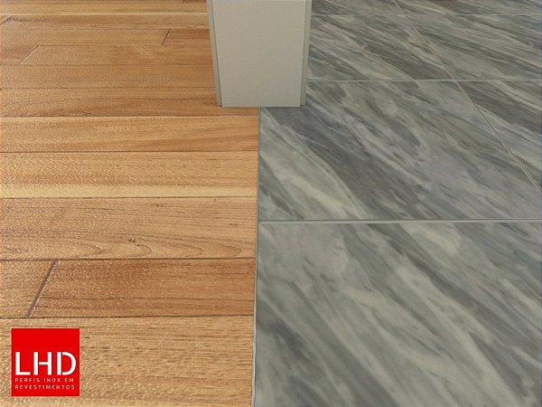 Perfil Soleira L Inox Prata para substituição de soleiras de pedra e transição entre pisos