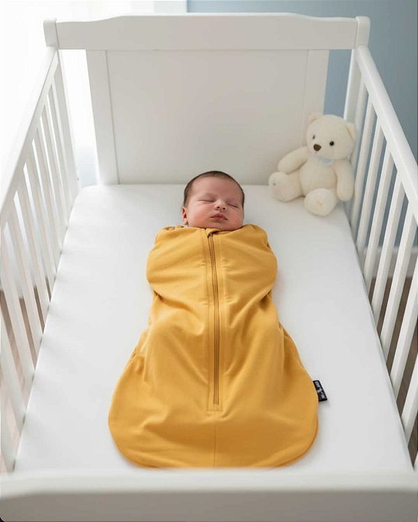Swaddle Cueiro Mostarda - Algodão Orgânico - RN a 2 meses