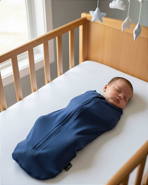 Swaddle Azul Marinho - Algodão Egípcio - RN a 2 meses