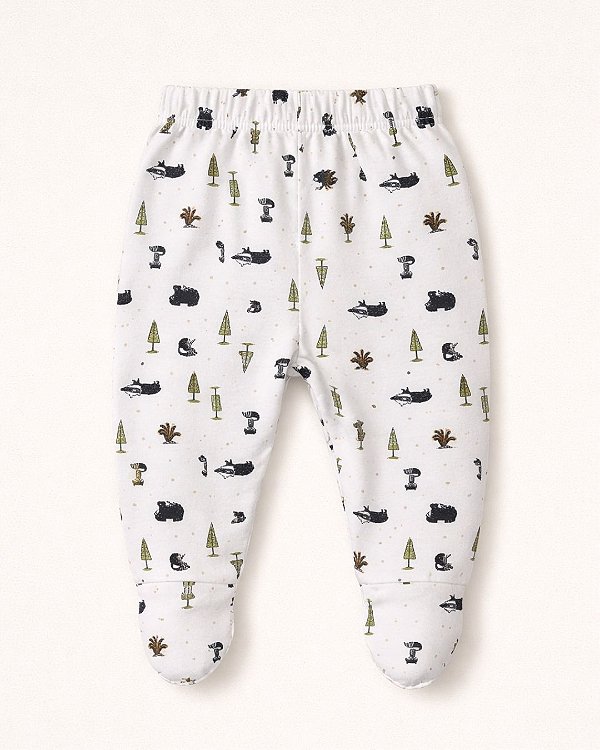 Calça Bebê com Pezinho – Animais da Floresta