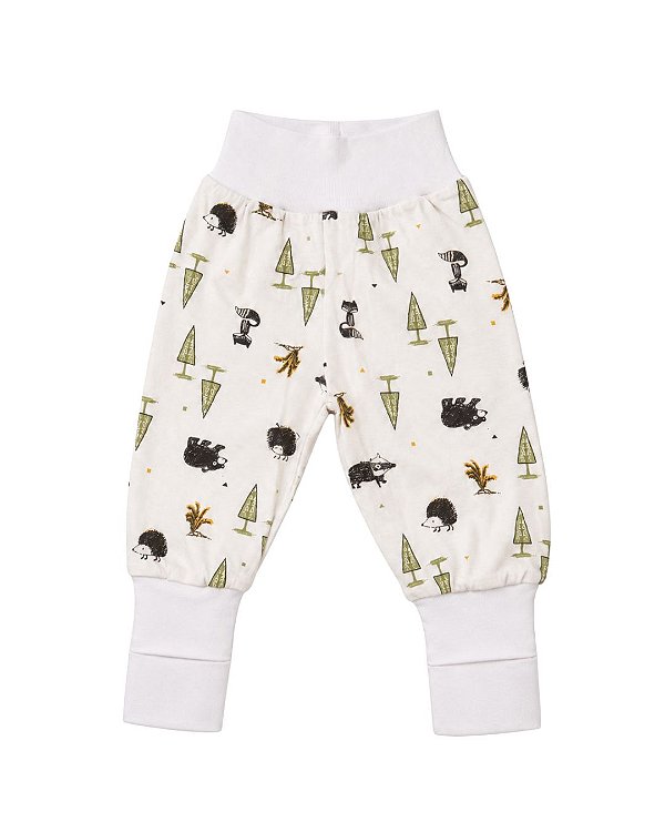 Calça Bebê Cós Anticólica com Pezinho Reversível – Animais da Floresta