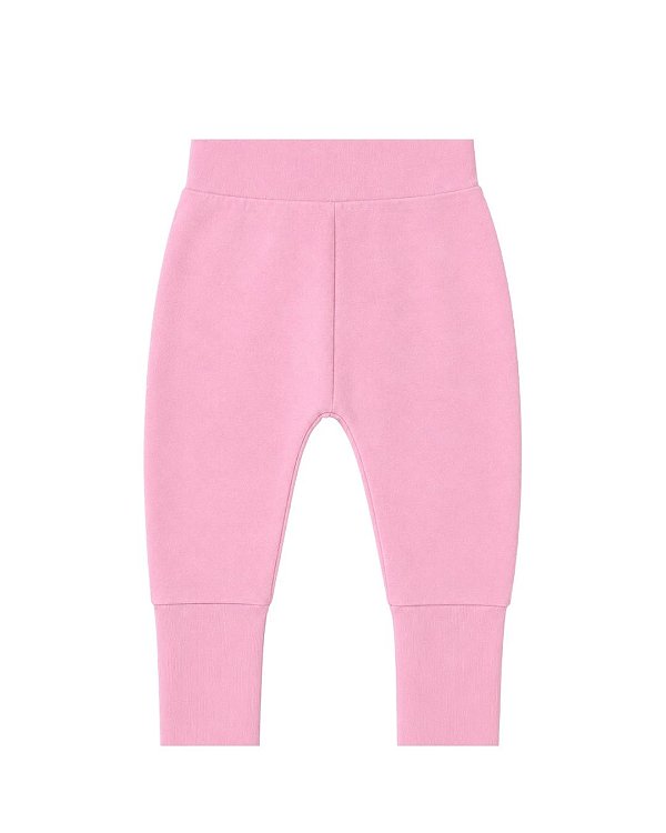 Calça Bebê Cós Anticólica com Pezinho Reversível – Rosa Bebê