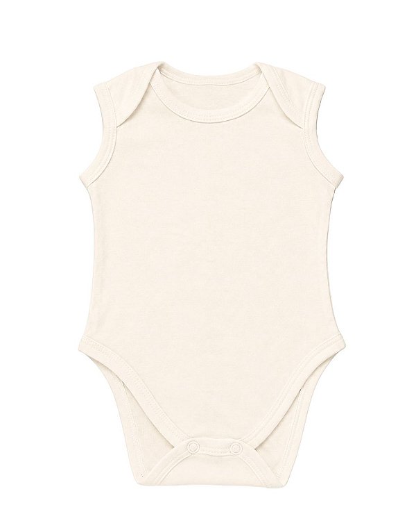 Body Bebê sem mangas – Creme 100% algodão