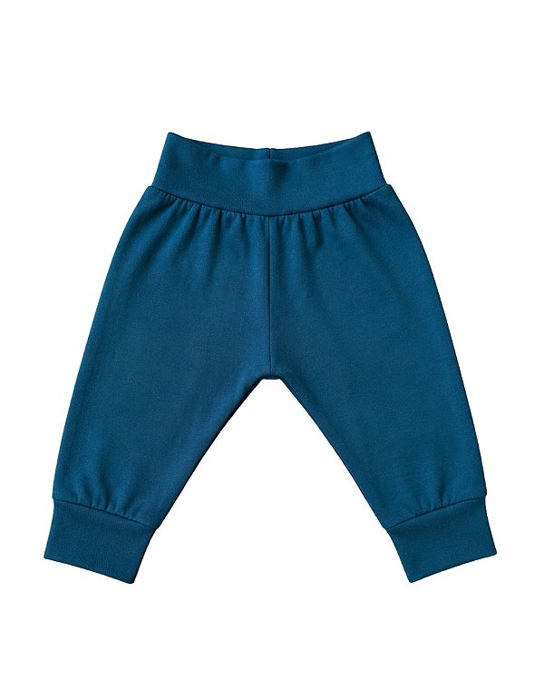 Calça Bebê Cós Anticólica Azul Petróleo – Algodão