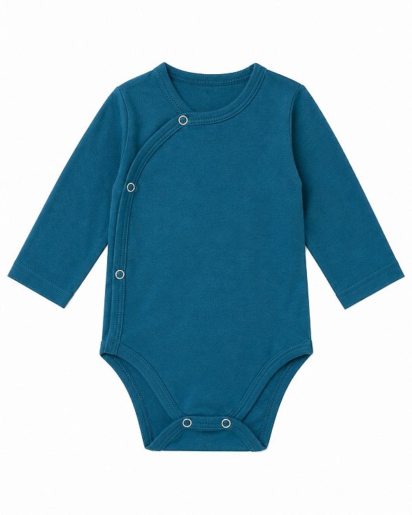 Body kimono índigo manga longa – 100% algodão