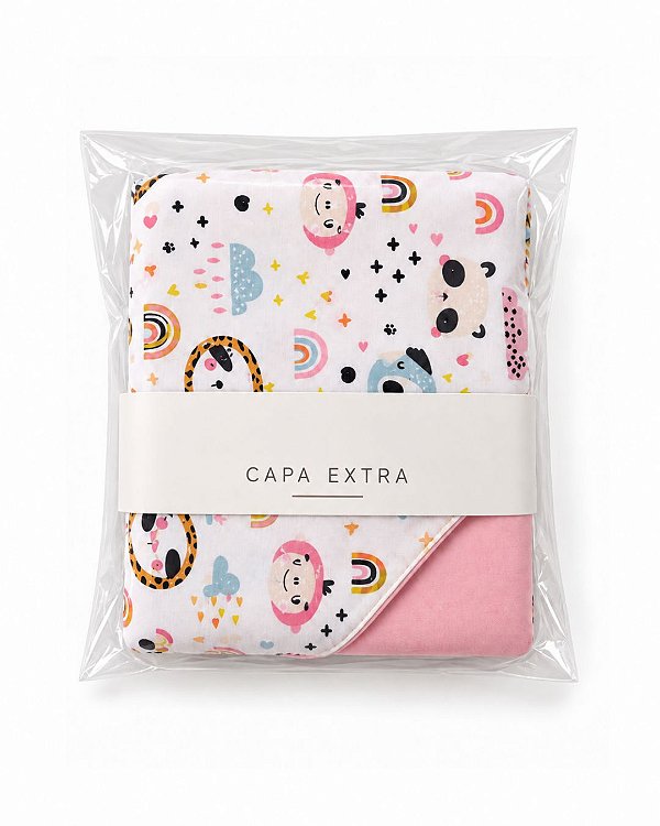 Capa Avulsa para Almofada de Amamentação - Rosa estampa - 100% Algodão | My Gutti Baby