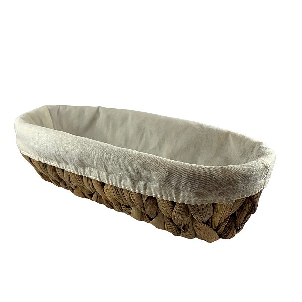 Cesta de Fibra Natural Com Forro Para Pães Torradas Frutas Tam.M Mesa