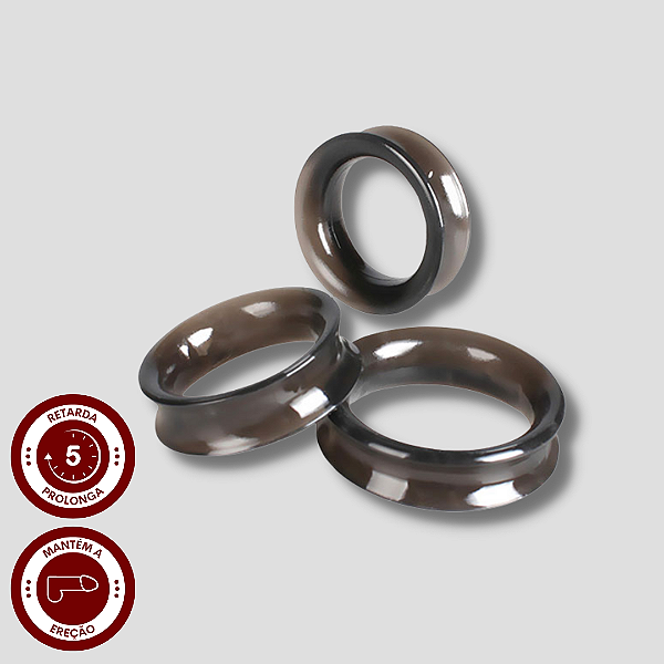 COCKRINGS | Kit com 3 Anéis Peniano em Silicone Black