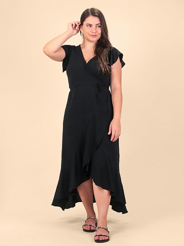 Vestido envelope preto discount