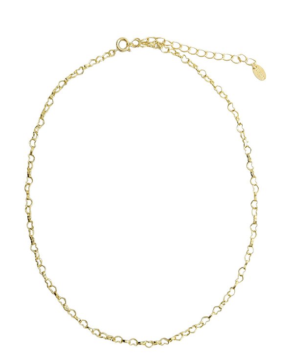 Choker Folheada Elos Corações