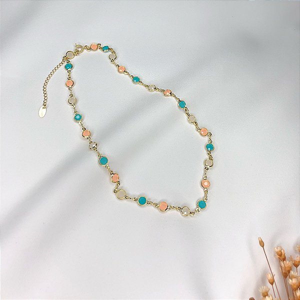 Choker Folheado Color Tons Pastéis