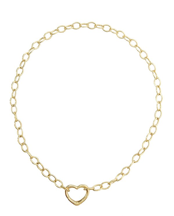 Choker Folheado Fecho Coração