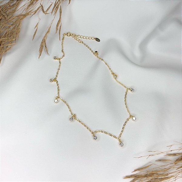 Choker Folheado com Zircônias