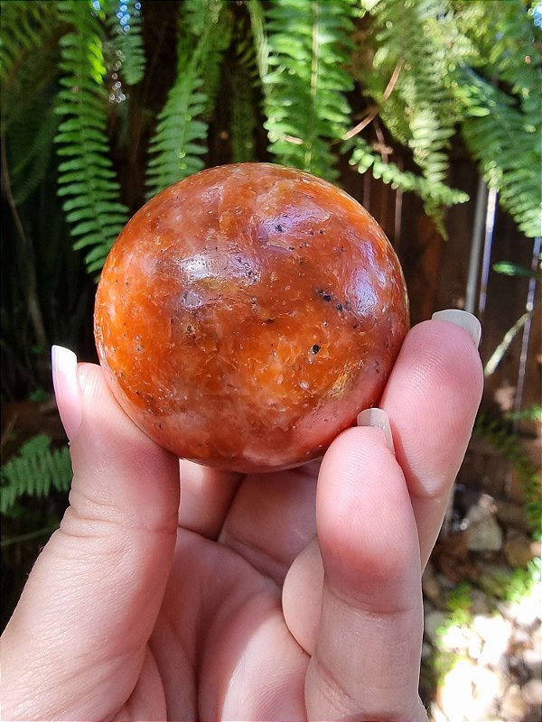 Esfera de Calcita Laranja c/ Apatita - Cod. ESF 178
