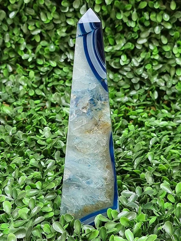Obelisco de Ágata Azul - Cod. PTA 876