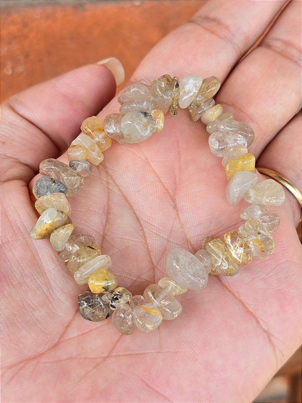 Pulseira de Quartzo Rutilado Cascalho