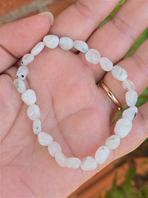 Pulseira de Pedra da Lua Rolada