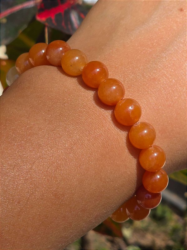 Pulseira de Calcita Laranja Esferas