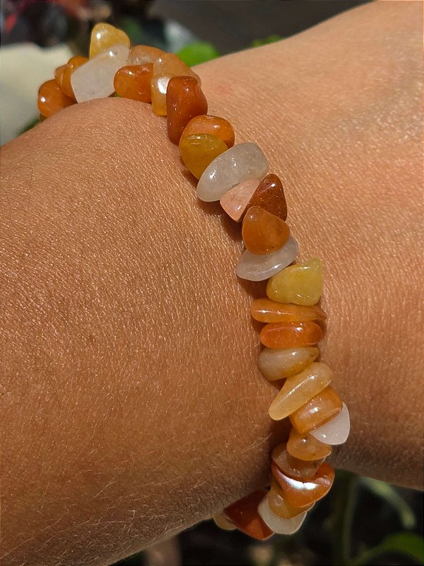 Pulseira de Calcita Laranja Cascalho