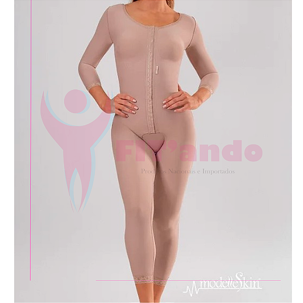 MODELADOR COM MANGAS 3/4 E PERNAS COMPRIDAS
