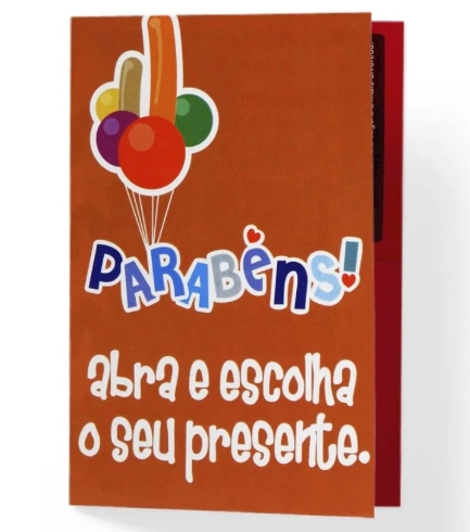 Cartão de Presente Parabéns Abra e Escola o Seu Presente