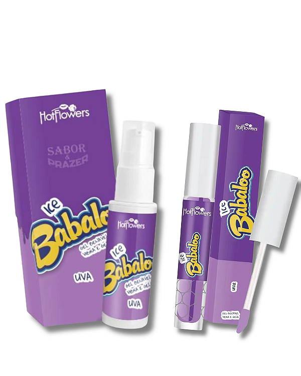 Combo Gel íntimo Ice Babaloo + Gloss de brinde! (apenas uva)