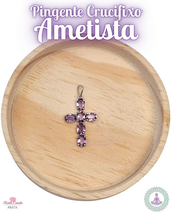 Pingente Crucifixo Ametista