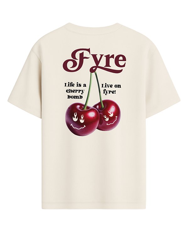 Camiseta Cherry - Oversized Off White