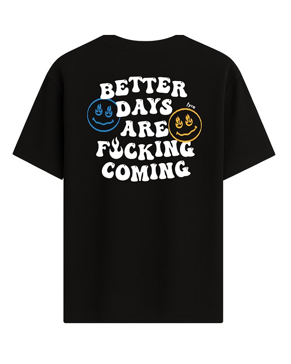 Camiseta Better Days - Oversized Preta