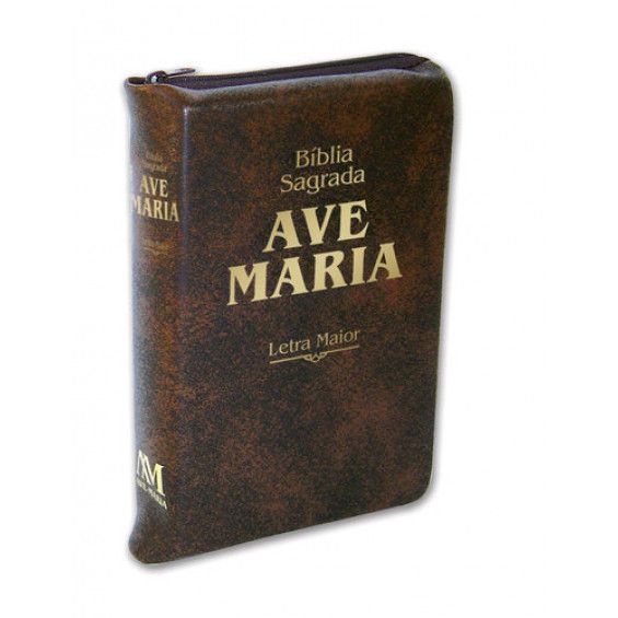 Bíblia Letra Maior Zíper - Marrom