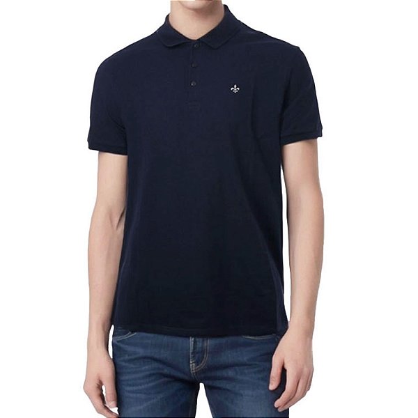 Camisa Polo Masculino Dudalina MC Essentials Marinho - 087503