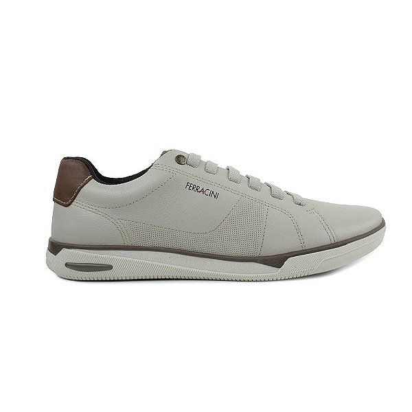 Sapatênis Masculino Ferracini Couro Dubay Cinza Claro - 8512