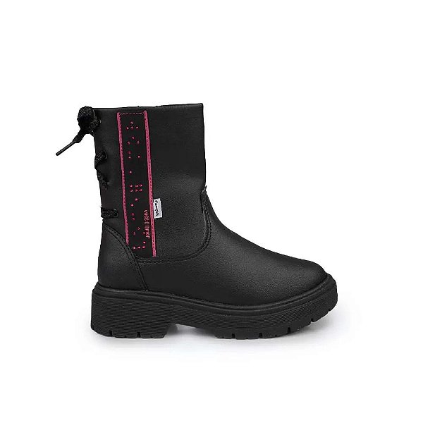 Bota Infantil Feminina Pampili Coturno Preta 681003