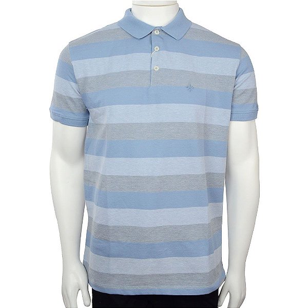 Camisa Polo Masculina Dudalina MC Fit Block Azul - 0875