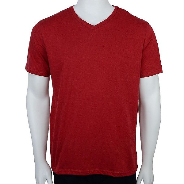 Camiseta Masculina Fico Gola V Vermelho Sketch - 00821