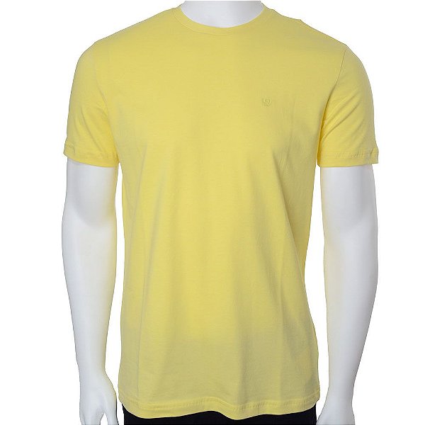 Camiseta Masculina Lado Avesso Slim Fit Amarela LH11458B