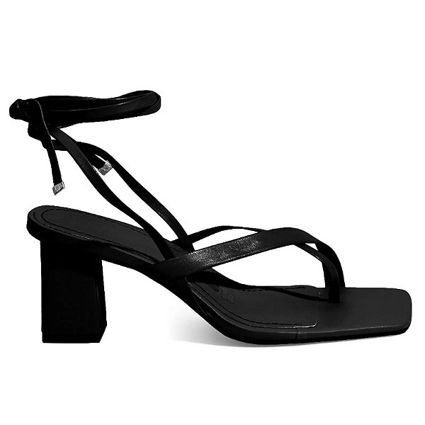 Sandália Feminina Santa Lolla Couro Preta - 0485