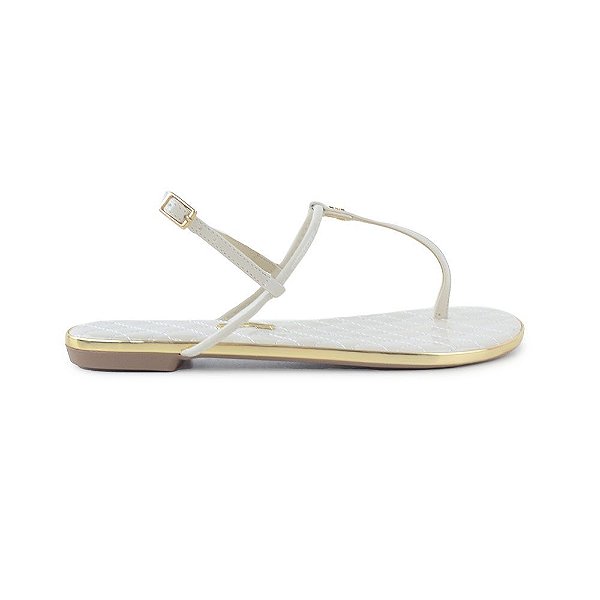 Sandália Feminina Santa Lolla Verniz Branca Off White - 0008