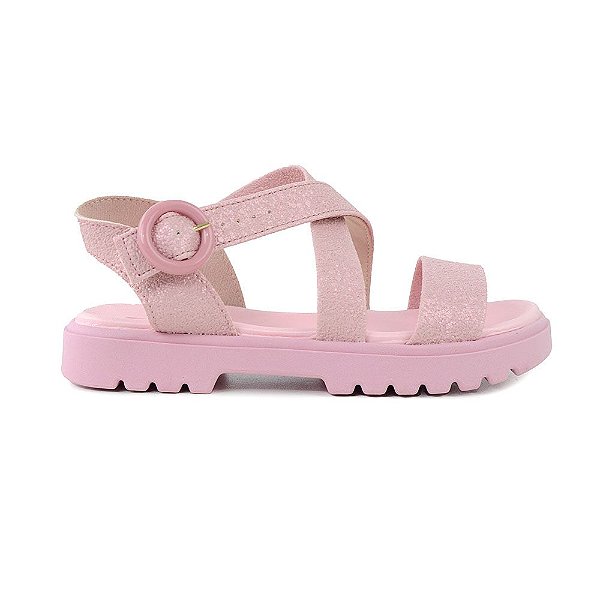 Sandália Infantil Feminina Molekinha Glitter Rosa - 2344