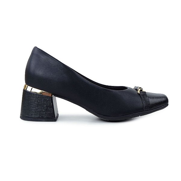 Sapato Feminino Piccadilly Scarpin Estela Preto - 7480