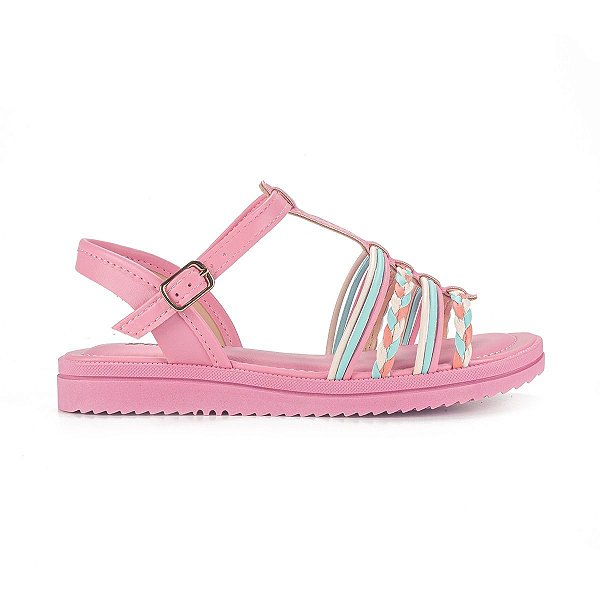 Sandália Infantil Feminina Pink Cats Flatform Rosa - V3182