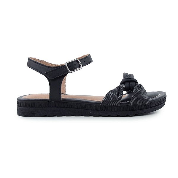 Sandália Infantil Feminina Pink Cats Flatform Preta - V2953